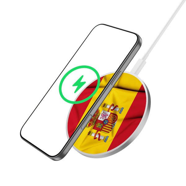 MyBat Design Lab Series Wireless Charging Pad - Silver - Spain Flag - MCGWIRC22SL-159-2.jpg