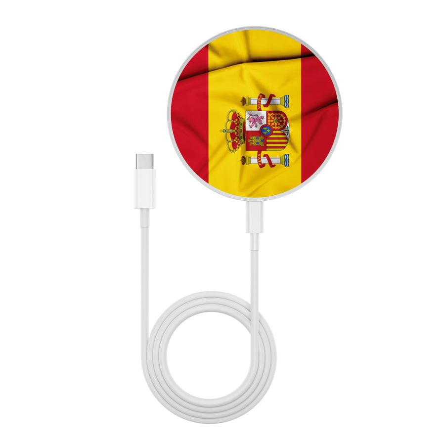MyBat Design Lab Series Wireless Charging Pad - Silver - Spain Flag - MCGWIRC22SL-159-3.jpg