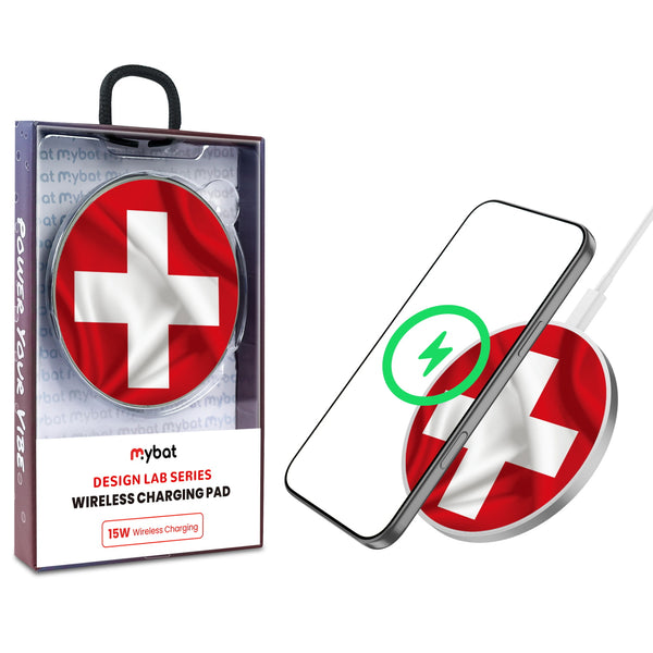 MyBat Design Lab Series Wireless Charging Pad - Silver - Switzerland Flag - MCGWIRC22SL-160-1.jpg