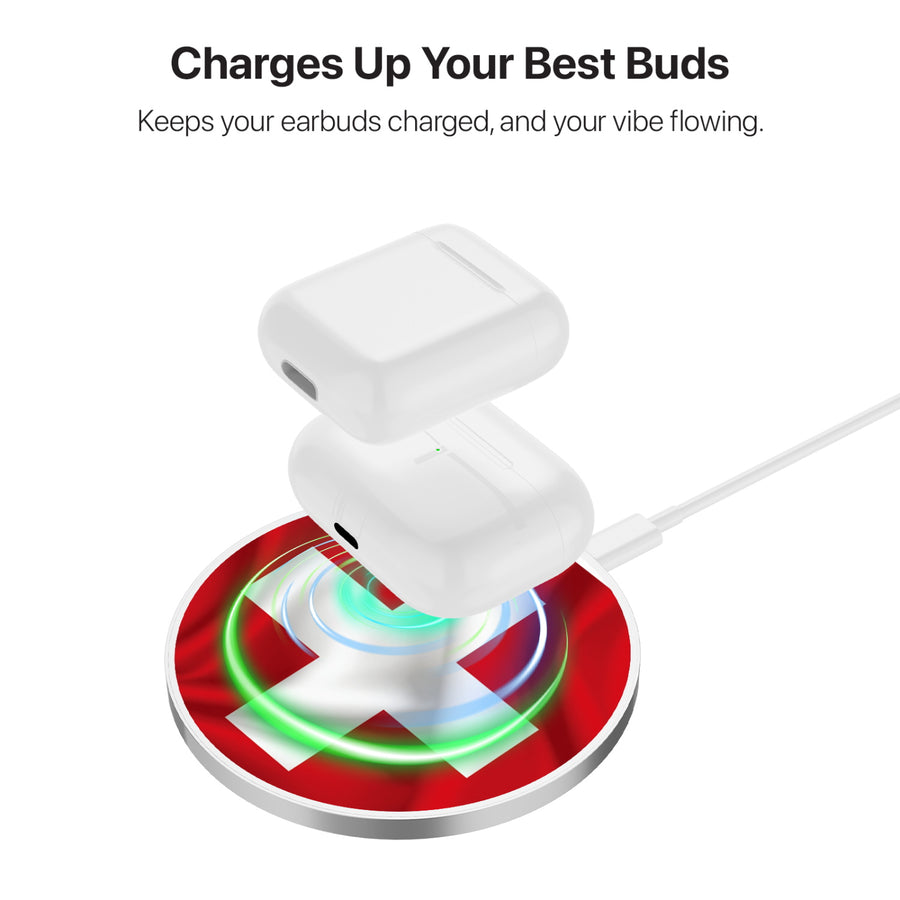 MyBat Design Lab Series Wireless Charging Pad - Silver - Switzerland Flag - MCGWIRC22SL-160-6.jpg