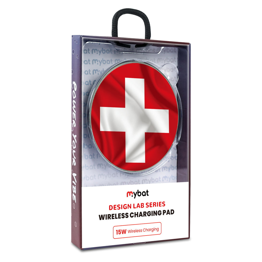 MyBat Design Lab Series Wireless Charging Pad - Silver - Switzerland Flag - MCGWIRC22SL-160-9.jpg