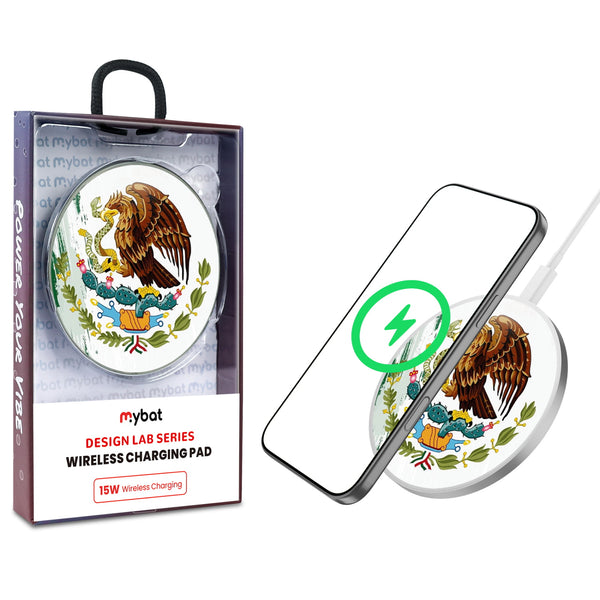 MyBat Design Lab Series Wireless Charging Pad - Silver - Bandera de México - MCGWIRC22SL-174-1.jpg