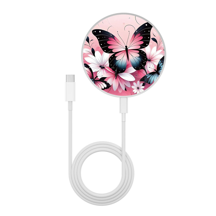 MyBat Design Lab Series Wireless Charging Pad - Silver - Butterfly Bouquet - MCGWIRC22SL-184-3.jpg