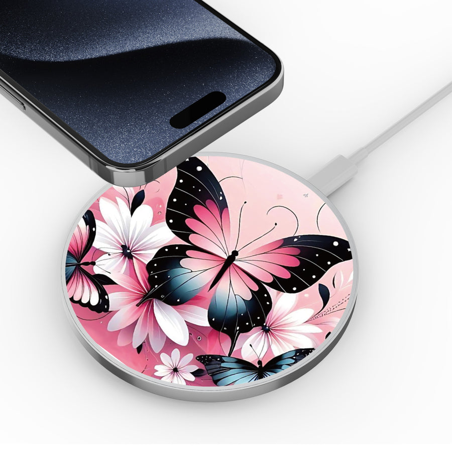MyBat Design Lab Series Wireless Charging Pad - Silver - Butterfly Bouquet - MCGWIRC22SL-184-4.jpg