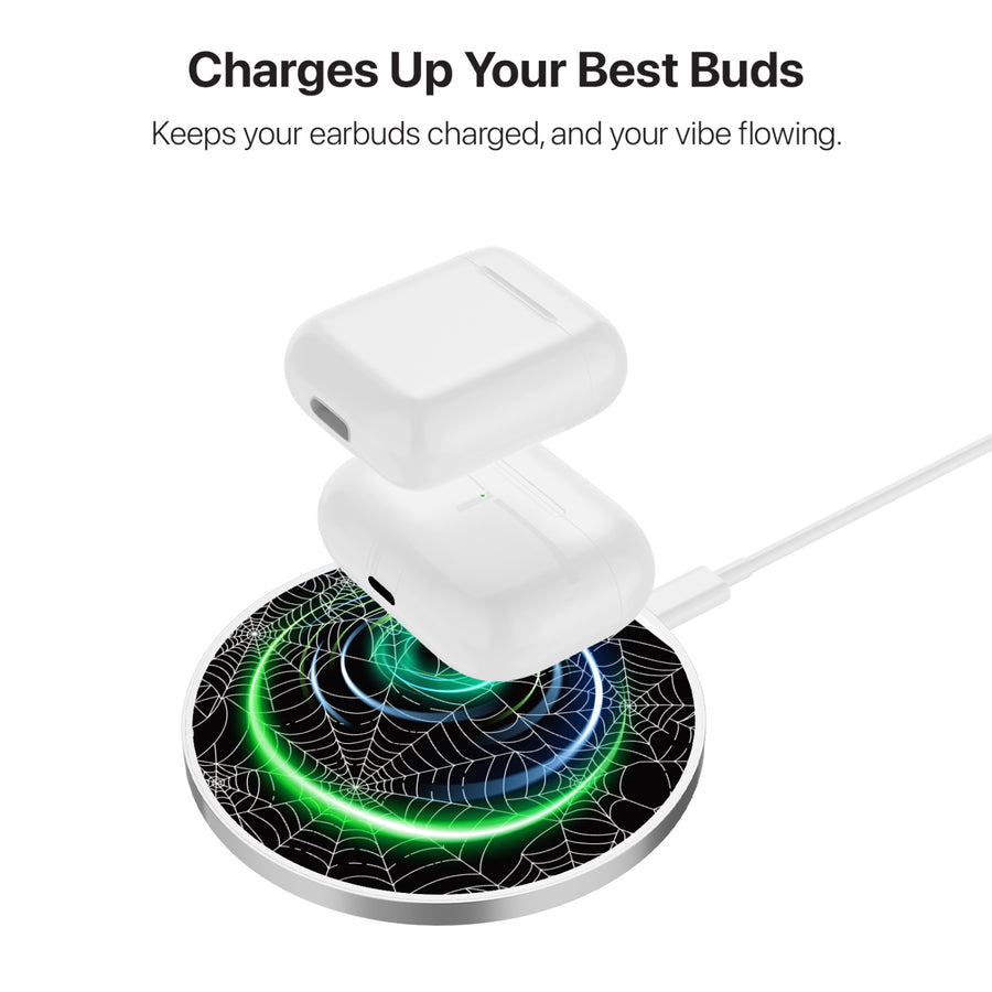 MyBat Design Lab Series Wireless Charging Pad - Silver - Spider Web - MCGWIRC22SL-217-6.jpg