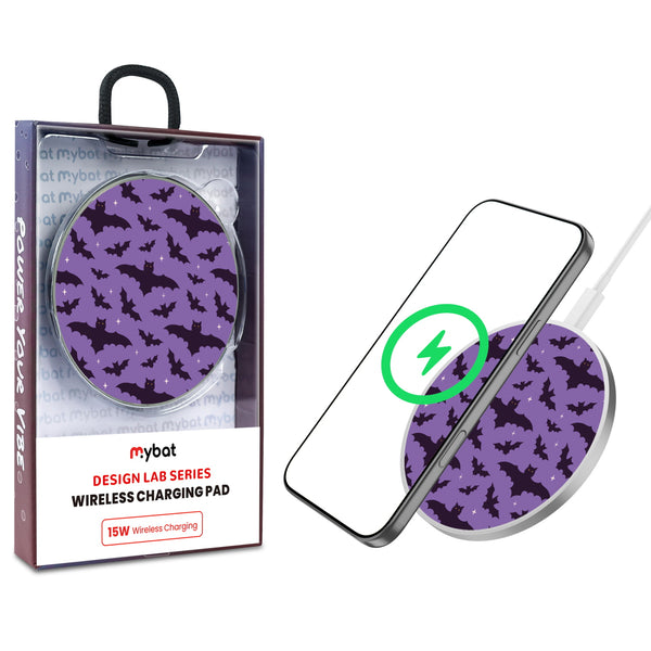 MyBat Design Lab Series Wireless Charging Pad - Silver - Flying Bats - MCGWIRC22SL-220-1.jpg
