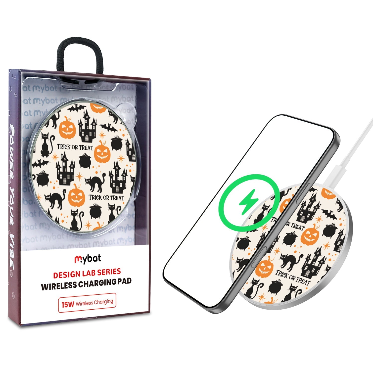 MyBat Design Lab Series Wireless Charging Pad - Silver - Trick or Treat