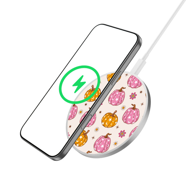 MyBat Design Lab Series Wireless Charging Pad - Silver - Groovy Pumpkin Patch - MCGWIRC22SL-222-2.jpg