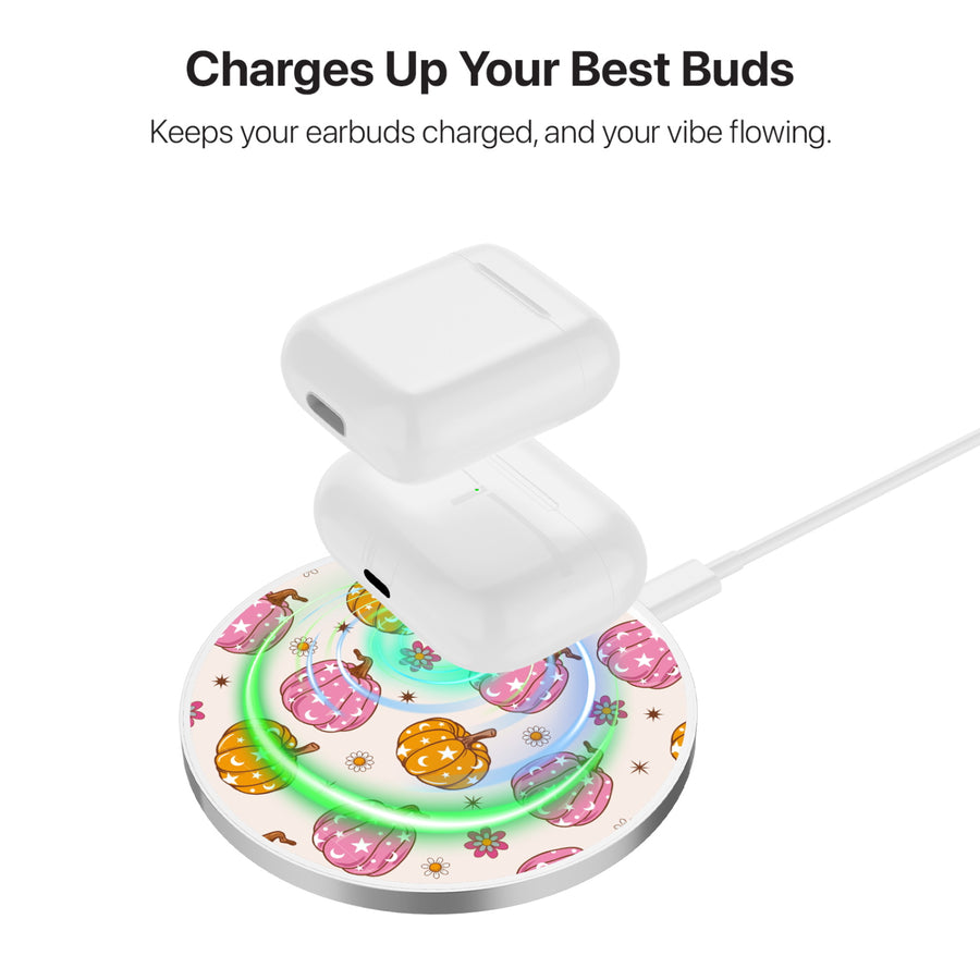 MyBat Design Lab Series Wireless Charging Pad - Silver - Groovy Pumpkin Patch - MCGWIRC22SL-222-6.jpg
