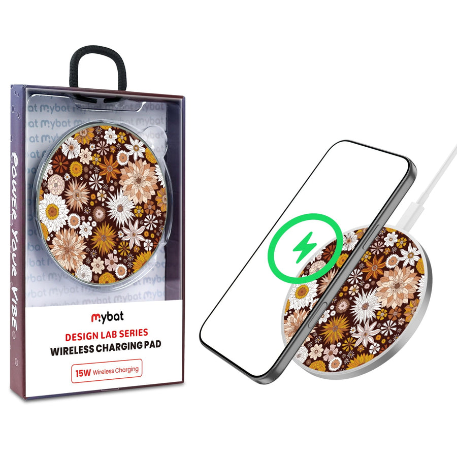 MyBat Design Lab Series Wireless Charging Pad - Silver - Autumn Florals