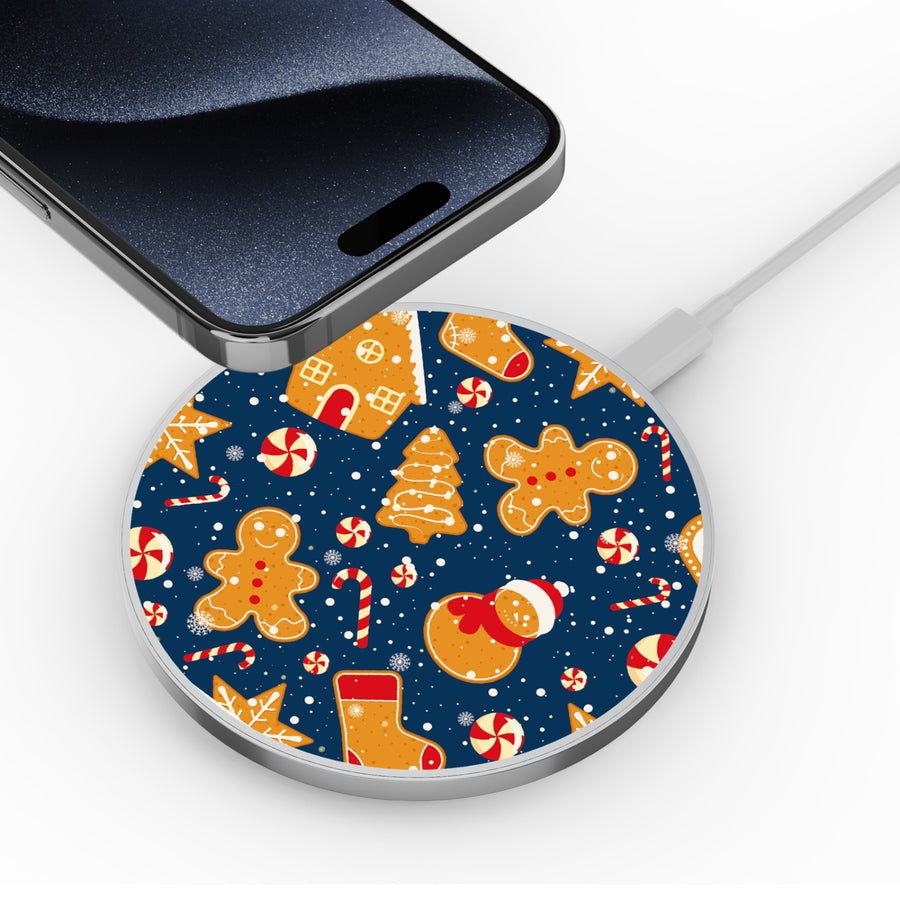 MyBat Design Lab Series Wireless Charging Pad - Silver - Gingerbread Cookies - MCGWIRC22SL-273-4.jpg