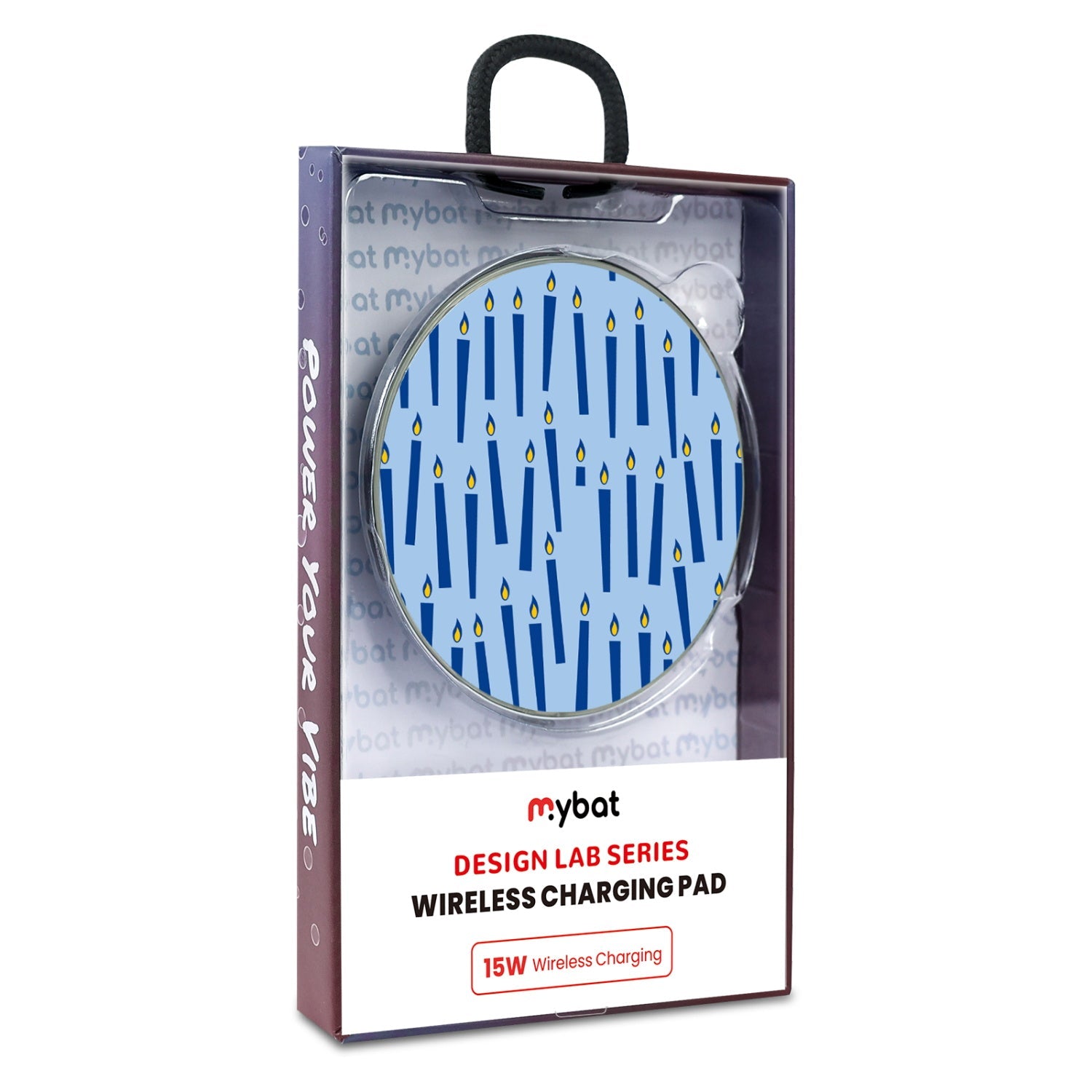 MyBat Design Lab Series Wireless Charging Pad - Silver - Menorah Candle