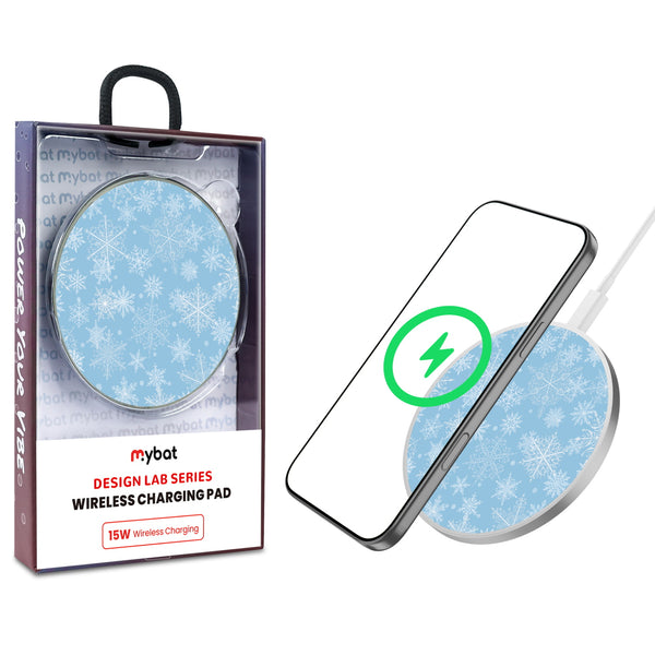 MyBat Design Lab Series Wireless Charging Pad - Silver - Blue Snowflakes - MCGWIRC22SL-283-1.jpg
