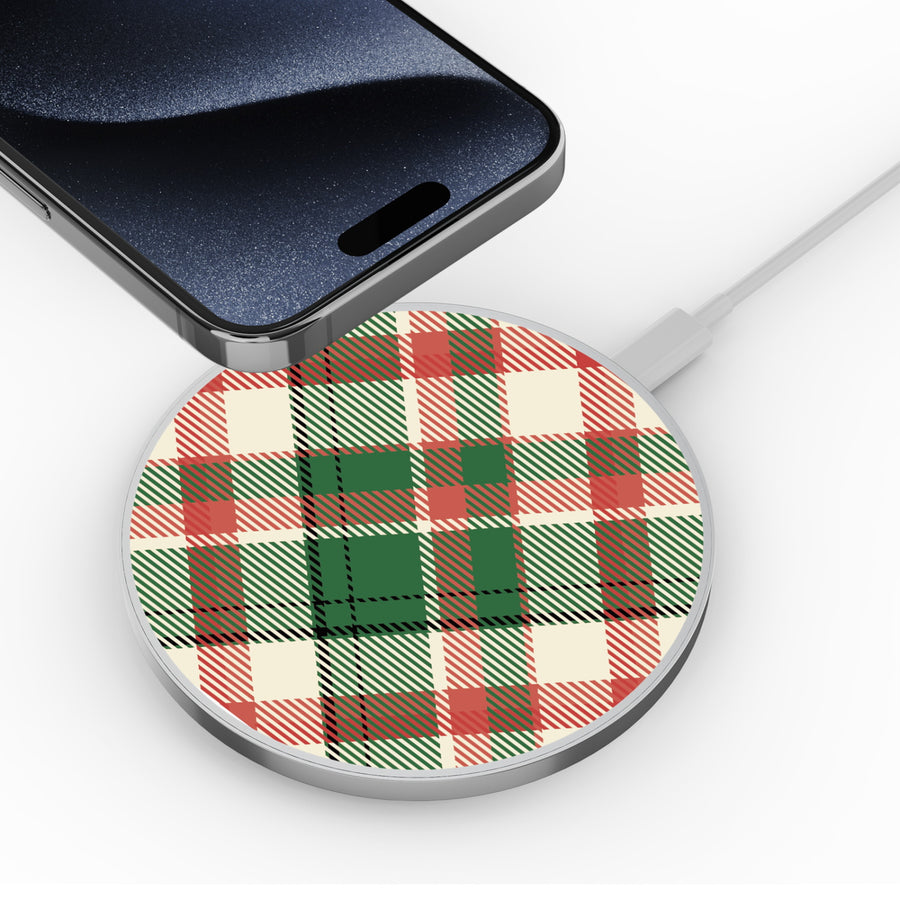 MyBat Design Lab Series Wireless Charging Pad - Silver - Rustic Plaid - MCGWIRC22SL-293-4.jpg