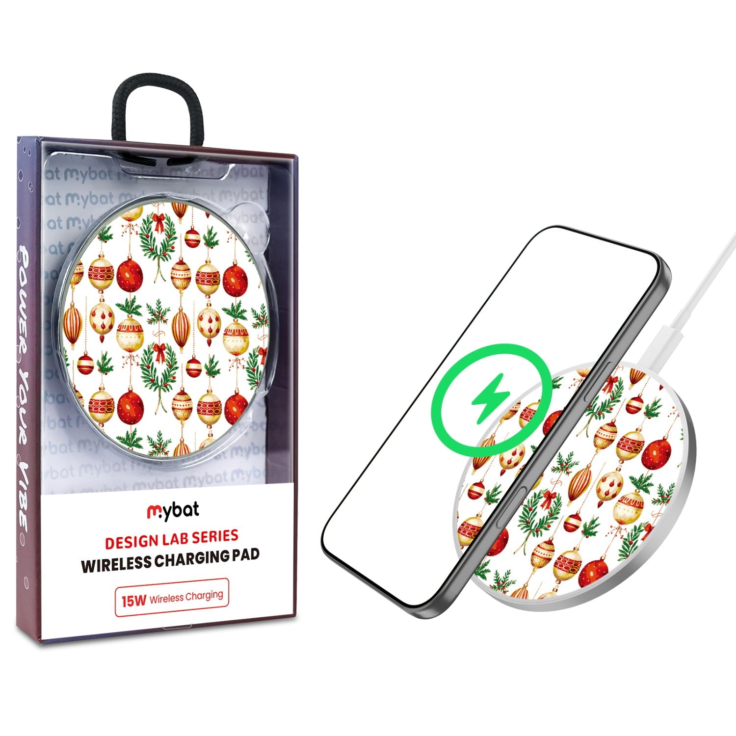 MyBat Design Lab Series Wireless Charging Pad - Silver - Ornaments