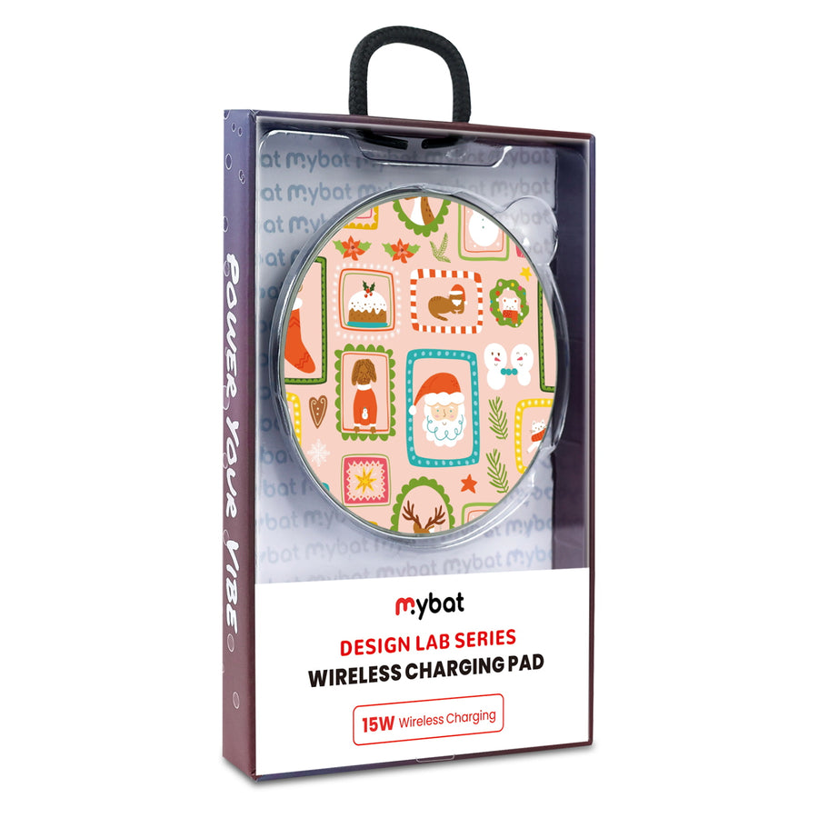 MyBat Design Lab Series Wireless Charging Pad - Silver - Holiday Stamps - MCGWIRC22SL-297-9.jpg