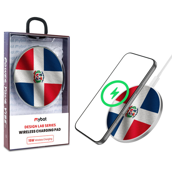 MyBat Design Lab Series Wireless Charging Pad - Silver - Dominican Republic Flag - MCGWIRC22SL-307-1.jpg