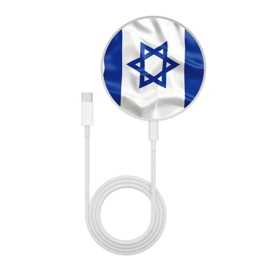 MyBat Design Lab Series Wireless Charging Pad - Silver - Israel Flag - MCGWIRC22SL-308-3.jpg