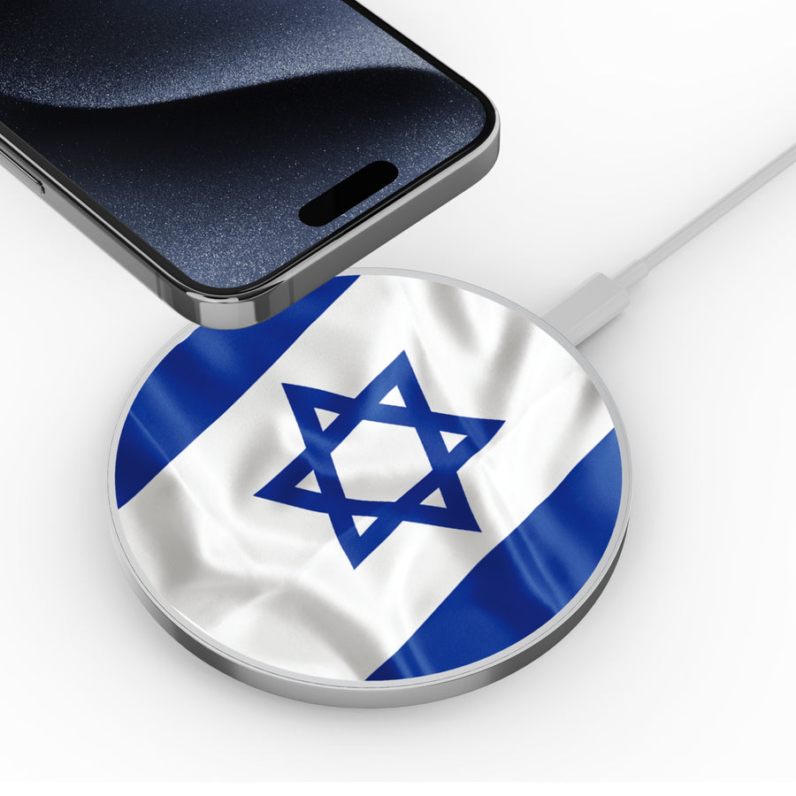 MyBat Design Lab Series Wireless Charging Pad - Silver - Israel Flag - MCGWIRC22SL-308-4.jpg