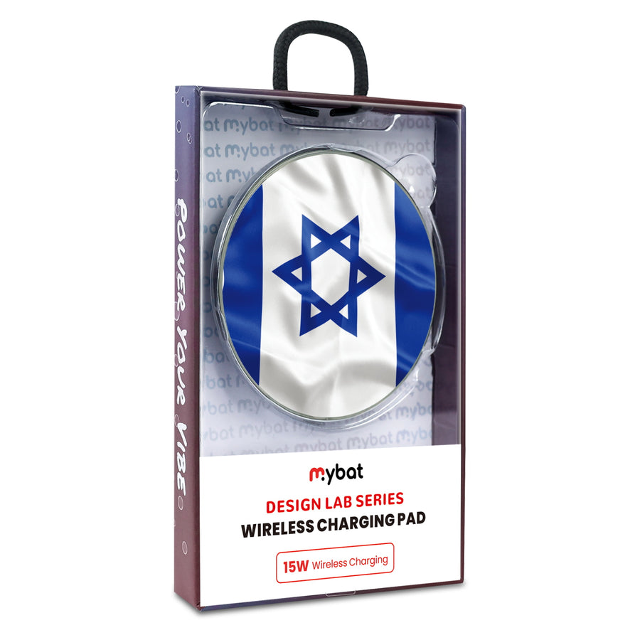 MyBat Design Lab Series Wireless Charging Pad - Silver - Israel Flag - MCGWIRC22SL-308-9.jpg