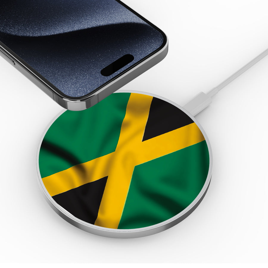 MyBat Design Lab Series Wireless Charging Pad - Silver - Jamaica Flag - MCGWIRC22SL-310-4.jpg