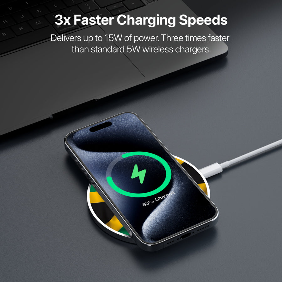 MyBat Design Lab Series Wireless Charging Pad - Silver - Jamaica Flag - MCGWIRC22SL-310-5.jpg