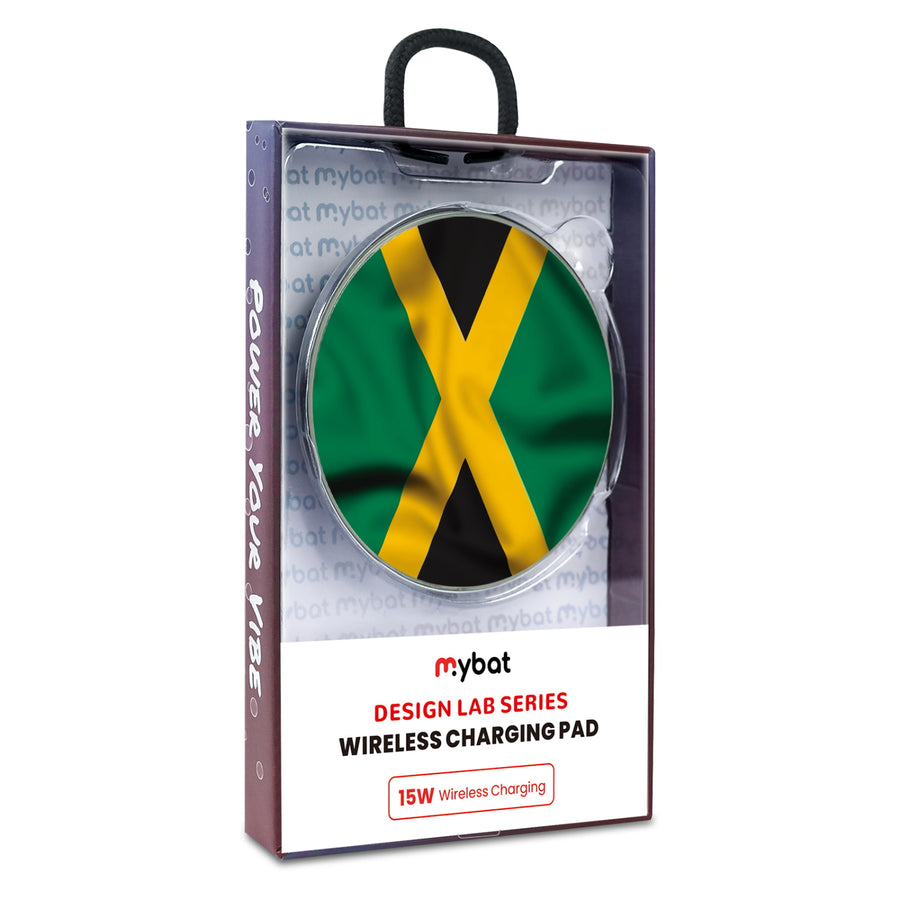 MyBat Design Lab Series Wireless Charging Pad - Silver - Jamaica Flag - MCGWIRC22SL-310-9.jpg