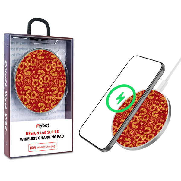 MyBat Design Lab Series Wireless Charging Pad - Silver - Golden Snake Dance - MCGWIRC22SL-317-1.jpg