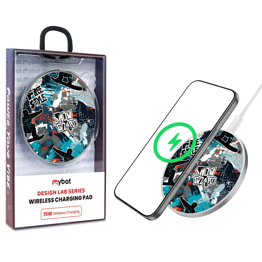 MyBat Design Lab Series Wireless Charging Pad - Silver - Shredding Freestyle