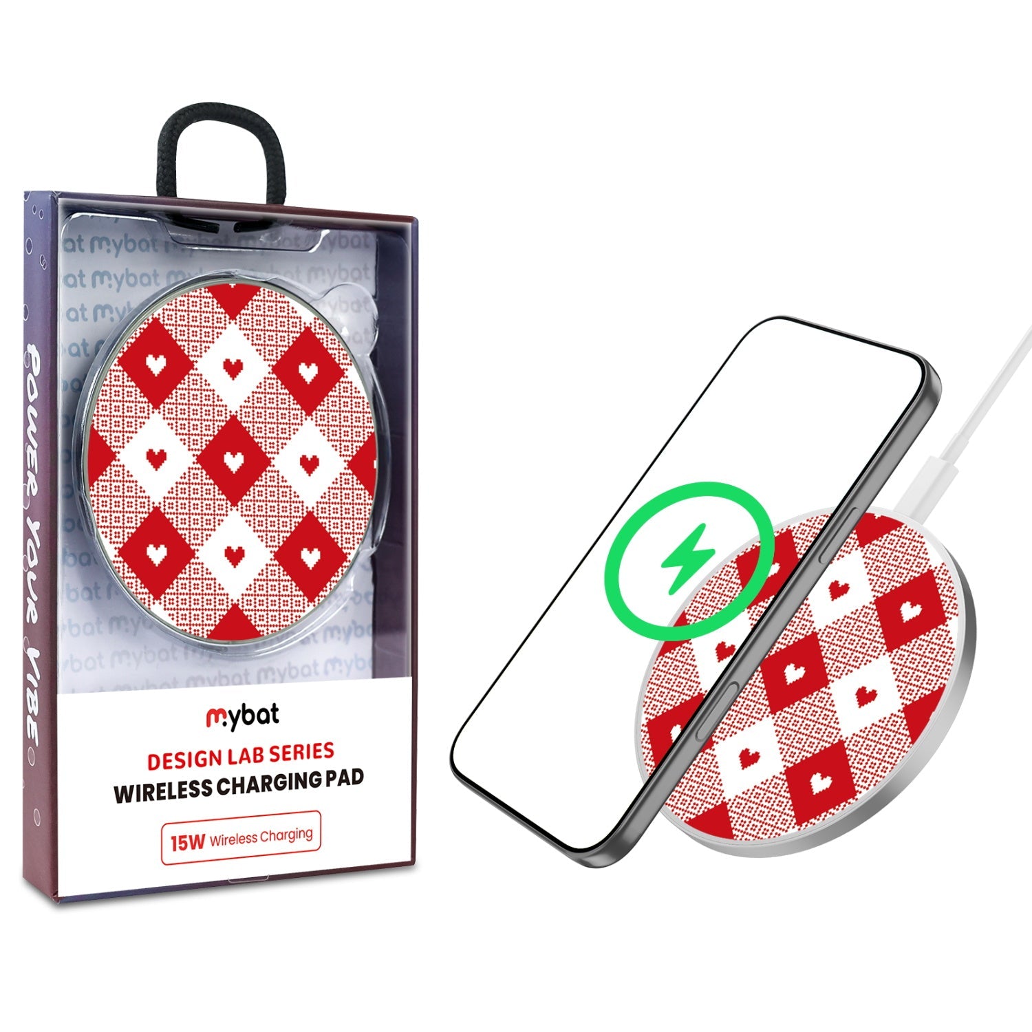 MyBat Design Lab Series Wireless Charging Pad - Silver - Knit with Love