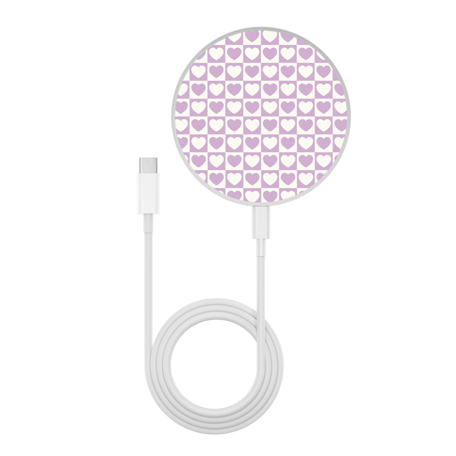 MyBat Design Lab Series Wireless Charging Pad - Silver - Heart Grid - MCGWIRC22SL-339-3.jpg