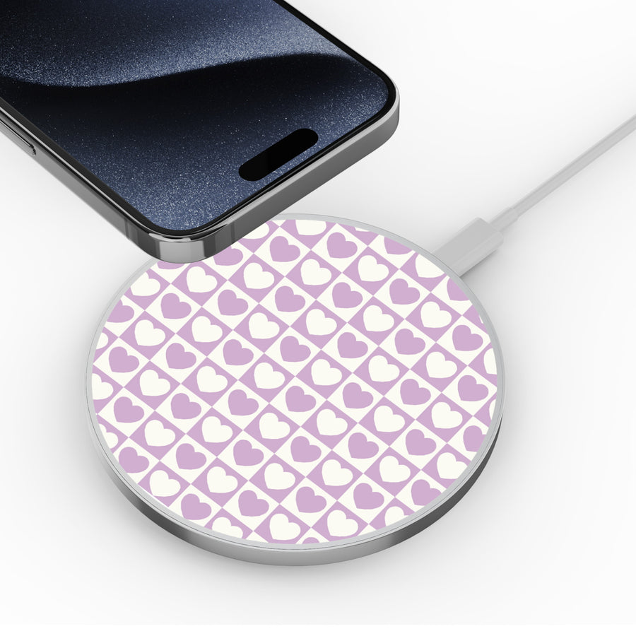 MyBat Design Lab Series Wireless Charging Pad - Silver - Heart Grid - MCGWIRC22SL-339-4.jpg