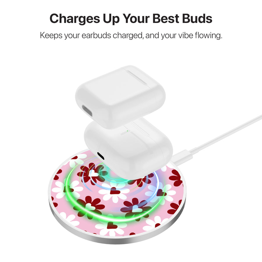 MyBat Design Lab Series Wireless Charging Pad - Silver - Love in Bloom - MCGWIRC22SL-341-6.jpg