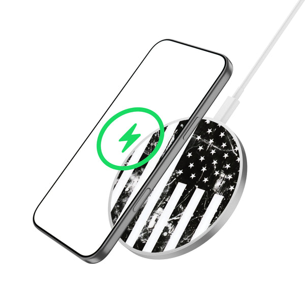 MyBat Design Lab Series Wireless Charging Pad - Silver - Distress US Flag - MCGWIRC22SL-344-2.jpg
