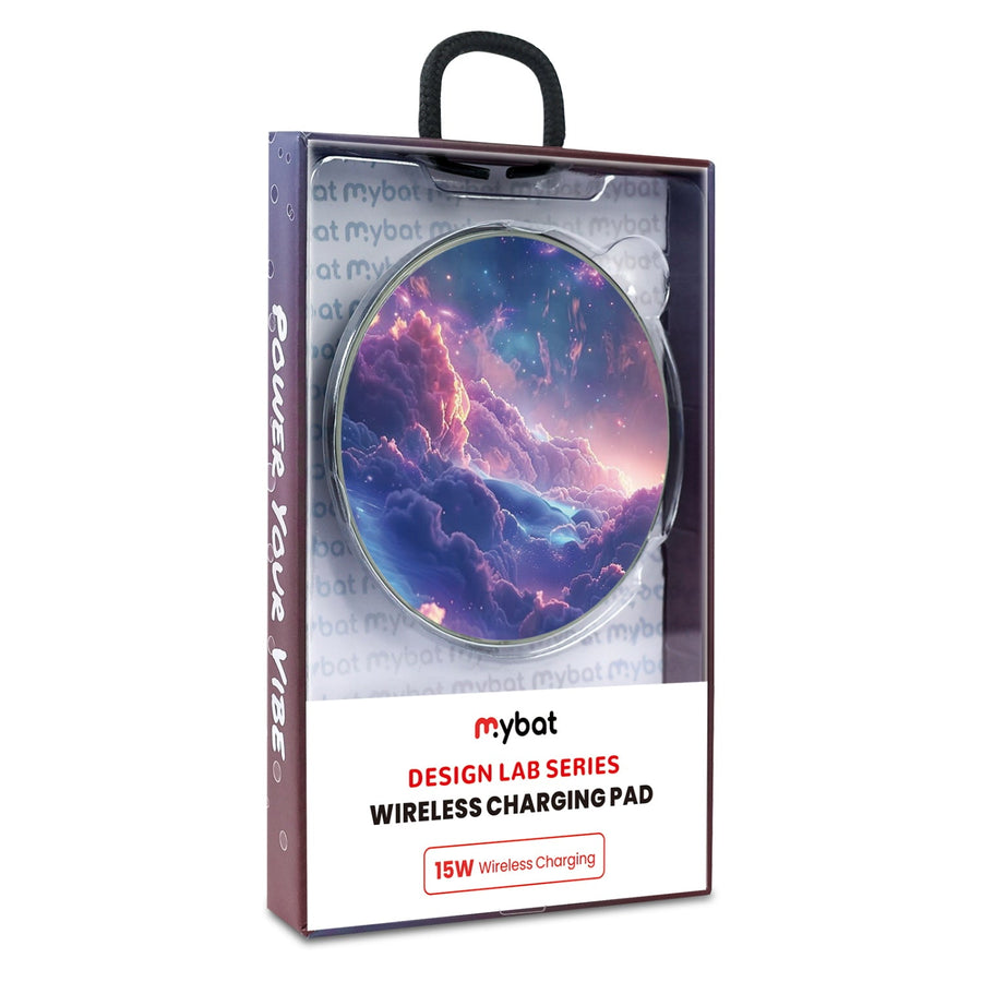 MyBat Design Lab Series Wireless Charging Pad - Silver - Galaxy Clouds
