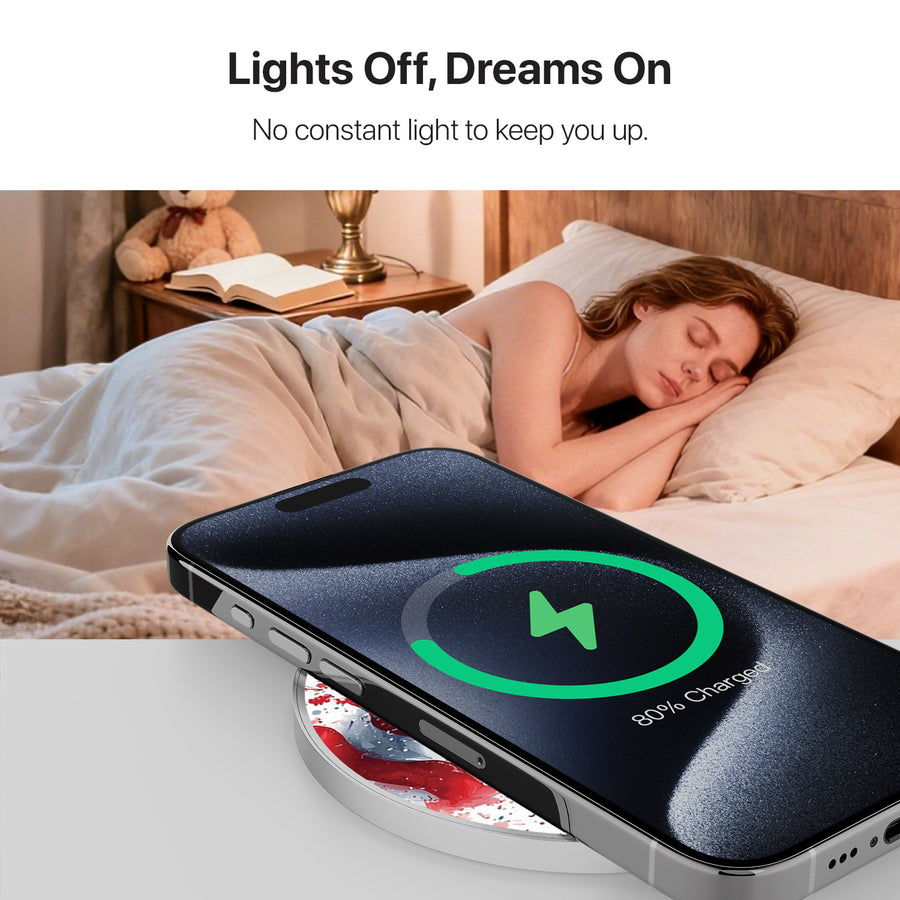 MyBat Design Lab Series Wireless Charging Pad - Silver - Patriotic Flag Painiting - MCGWIRC22SL-346-8.jpg