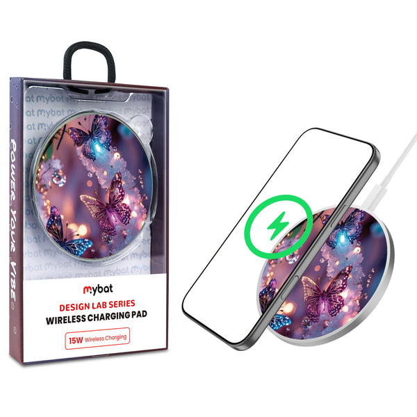 MyBat Design Lab Series Wireless Charging Pad - Silver - Magical Butterflies - MCGWIRC22SL-349-1.jpg