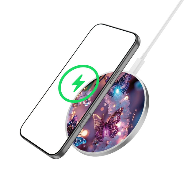 MyBat Design Lab Series Wireless Charging Pad - Silver - Magical Butterflies - MCGWIRC22SL-349-2.jpg