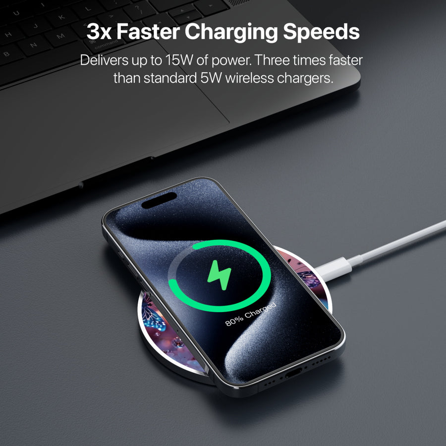 MyBat Design Lab Series Wireless Charging Pad - Silver - Magical Butterflies - MCGWIRC22SL-349-5.jpg