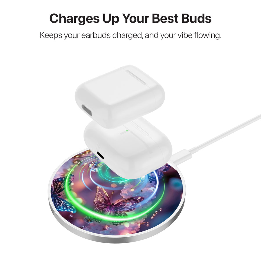 MyBat Design Lab Series Wireless Charging Pad - Silver - Magical Butterflies - MCGWIRC22SL-349-6.jpg