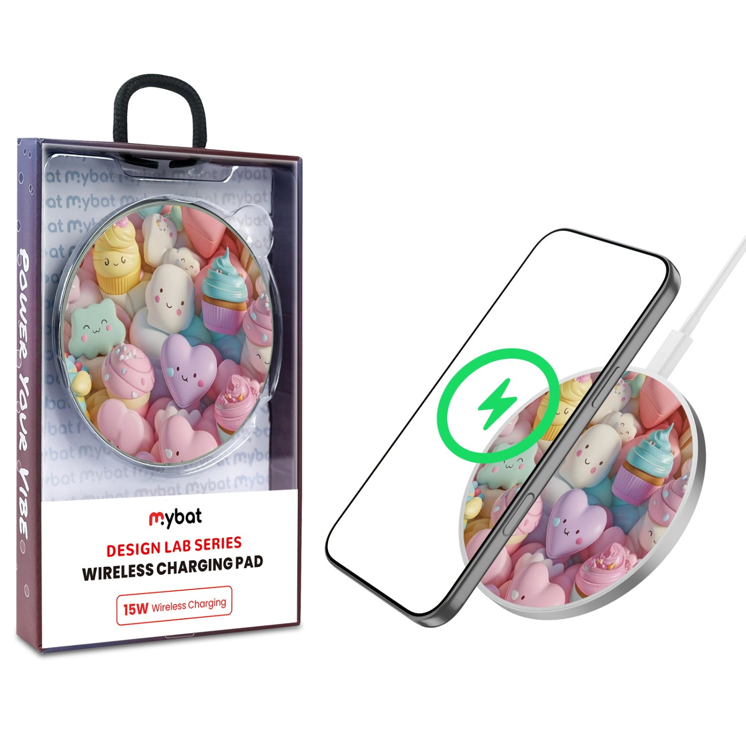 MyBat Design Lab Series Wireless Charging Pad - Silver - Candy Love - MCGWIRC22SL-354-1.jpg