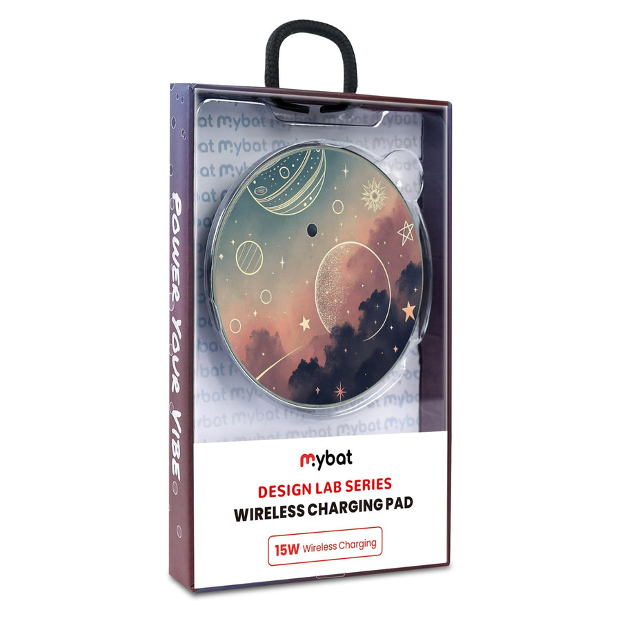 MyBat Design Lab Series Wireless Charging Pad - Silver - Planets and Stars