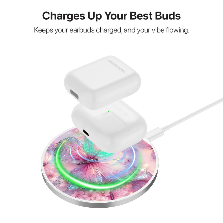 MyBat Design Lab Series Wireless Charging Pad - Silver - Pink Butterflies - MCGWIRC22SL-361-6.jpg