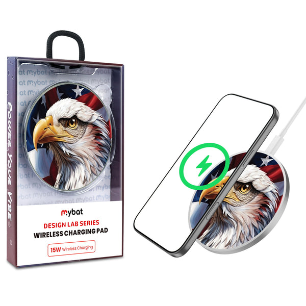 MyBat Design Lab Series Wireless Charging Pad - Silver - Proud American Eagle - MCGWIRC22SL-362-1.jpg