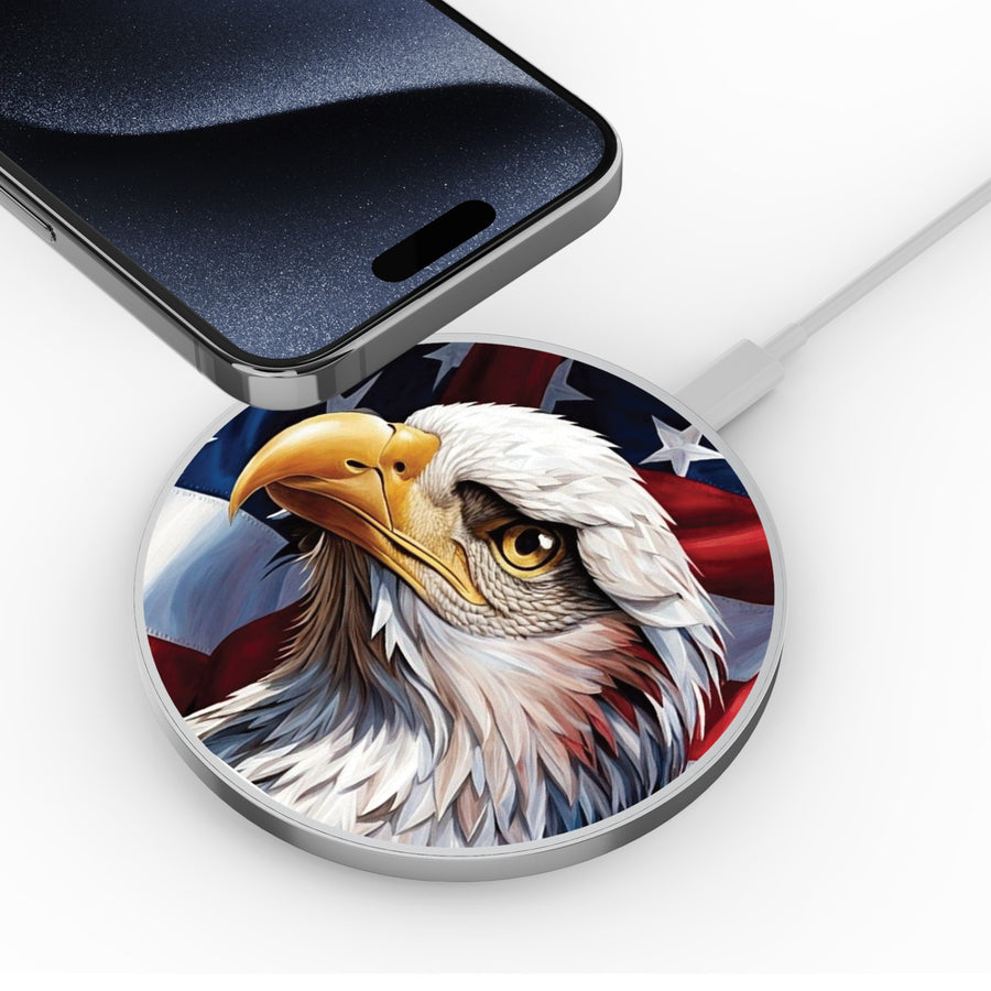 MyBat Design Lab Series Wireless Charging Pad - Silver - Proud American Eagle - MCGWIRC22SL-362-4.jpg