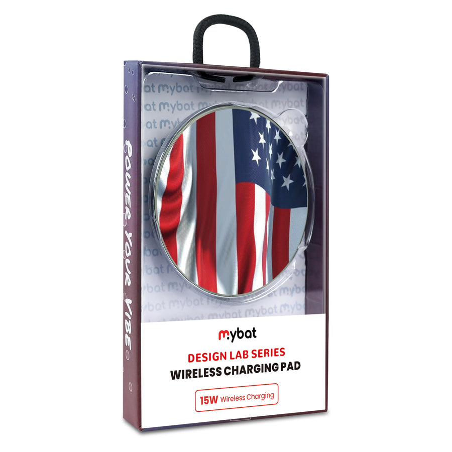MyBat Design Lab Series Wireless Charging Pad - Silver - Waving USA FLag - MCGWIRC22SL-367-9.jpg