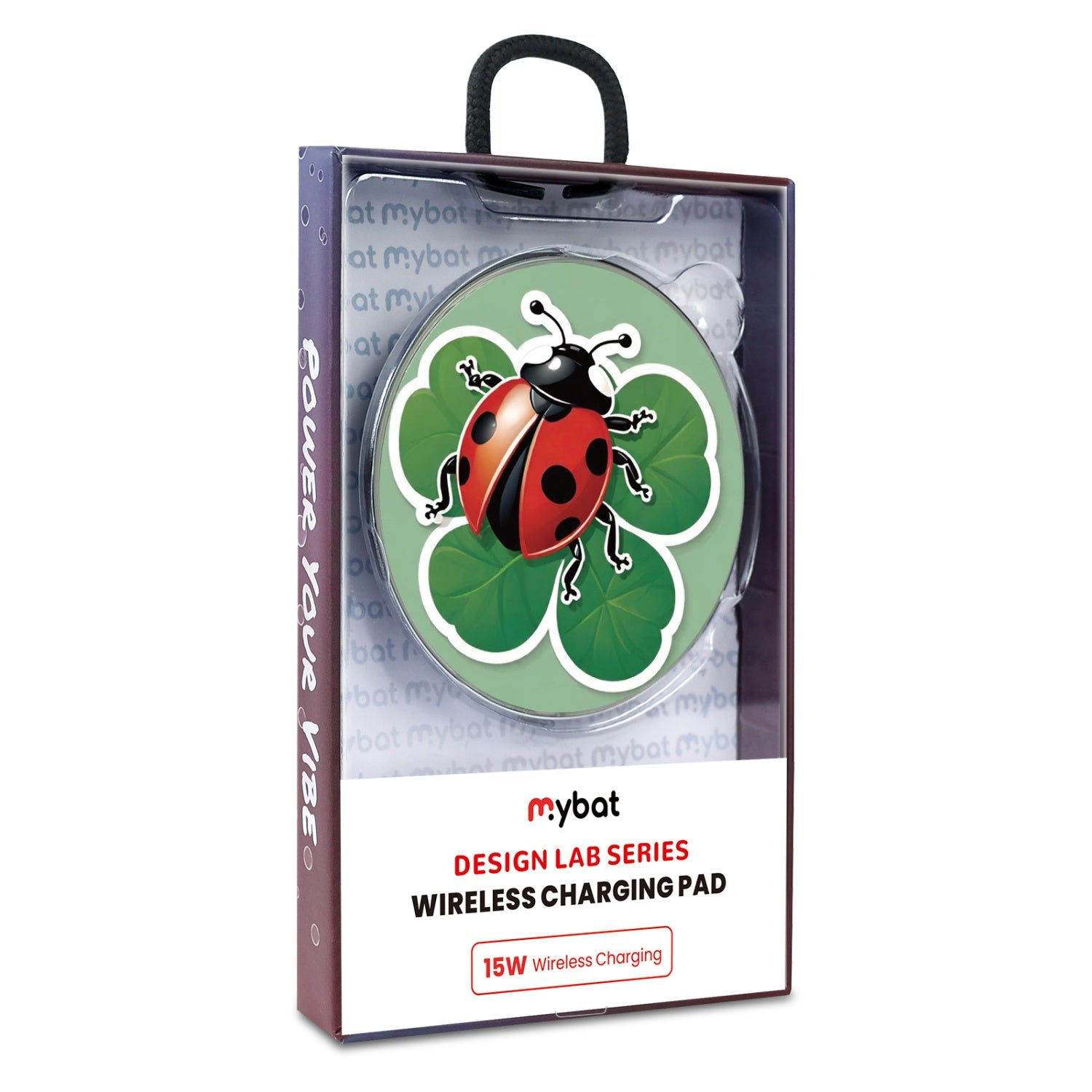 MyBat Design Lab Series Wireless Charging Pad - Silver - Ladybug Luck
