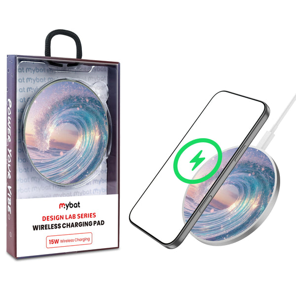 MyBat Design Lab Series Wireless Charging Pad - Silver - Dreamy Waves - MCGWIRC22SL-379-1.jpg