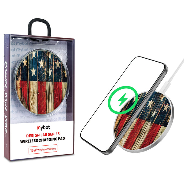 MyBat Design Lab Series Wireless Charging Pad - Silver - US Painted Flag - MCGWIRC22SL-381-1.jpg