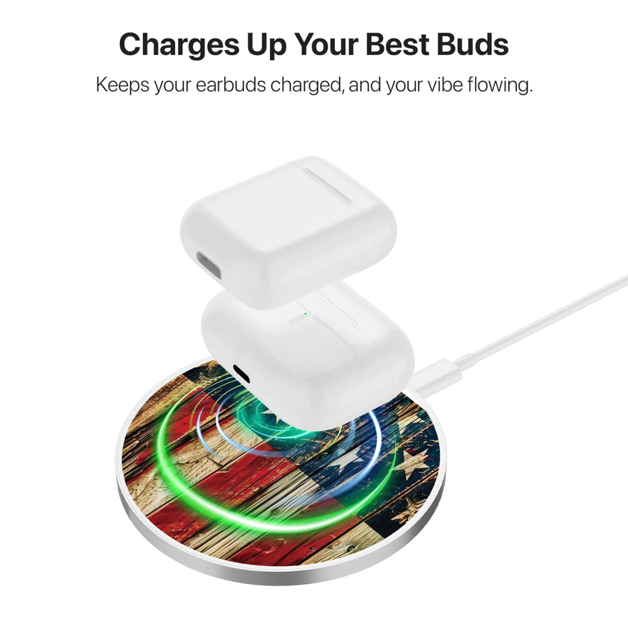 MyBat Design Lab Series Wireless Charging Pad - Silver - US Painted Flag - MCGWIRC22SL-381-6.jpg